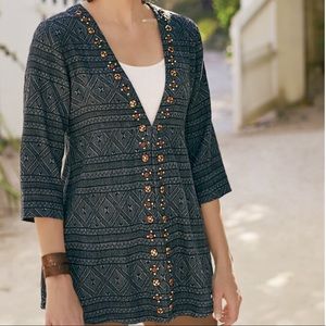 Soft Surroundings Beatrice Topper Beaded Cardigan